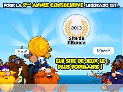 LudoKado a été élu site de jeux le plus populaire de 2013 ! 